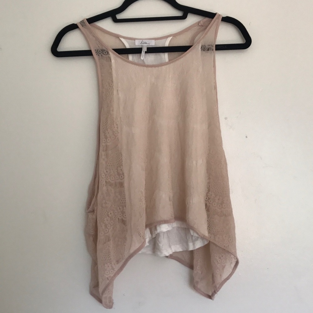 Blush lace tank